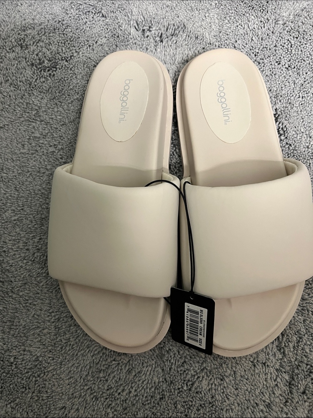 Baggallini Cream Padded Slide Sandals